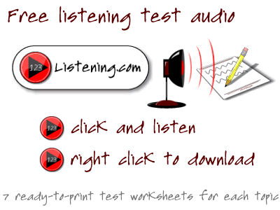 Free English listening tests with audio